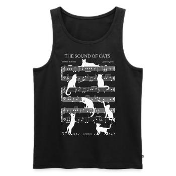 Chats musical notes - thème blanc - Débardeur bio Premium Homme - noir - Devant - AI Model Male 178 light (178cm)