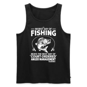 Amateur de pêche Drôle de dicton pêcheur - Débardeur bio Premium Homme - noir - Devant - Michal (187cm)