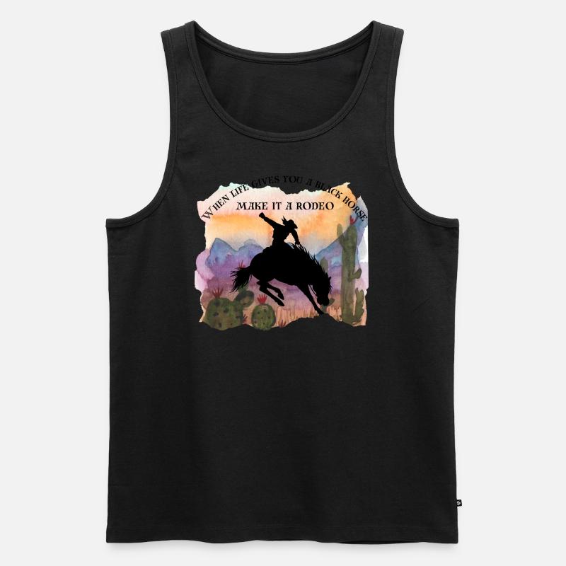 Schwarzes Pferd - Männer Premium Bio Tank Top - undefined