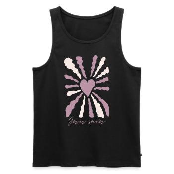 Jesus saves - Männer Premium Bio Tank Top - Schwarz - Vorne - Michal (187cm)
