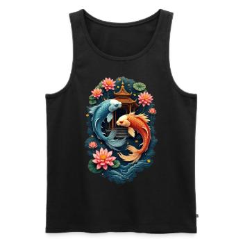 Koi-Fische - Männer Premium Bio Tank Top - Schwarz - Vorne - AI Model Male 178 light (178cm)