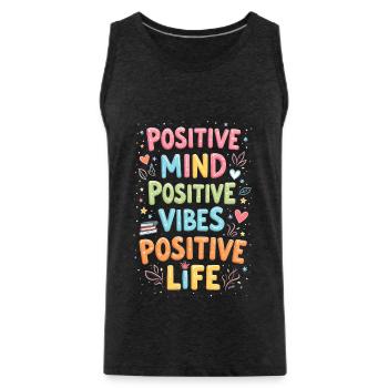 positivité - Débardeur bio Premium Homme - charbon - Devant - Alexander (188cm)