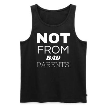 Not From Bad Parents White - Männer Premium Bio Tank Top - Schwarz - Vorne - Michal (187cm)