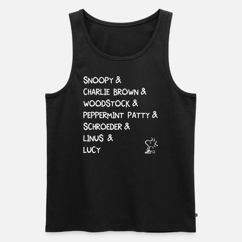 Peanuts Design Mit Figurenübersicht - Männer Premium Bio Tank Top - Schwarz