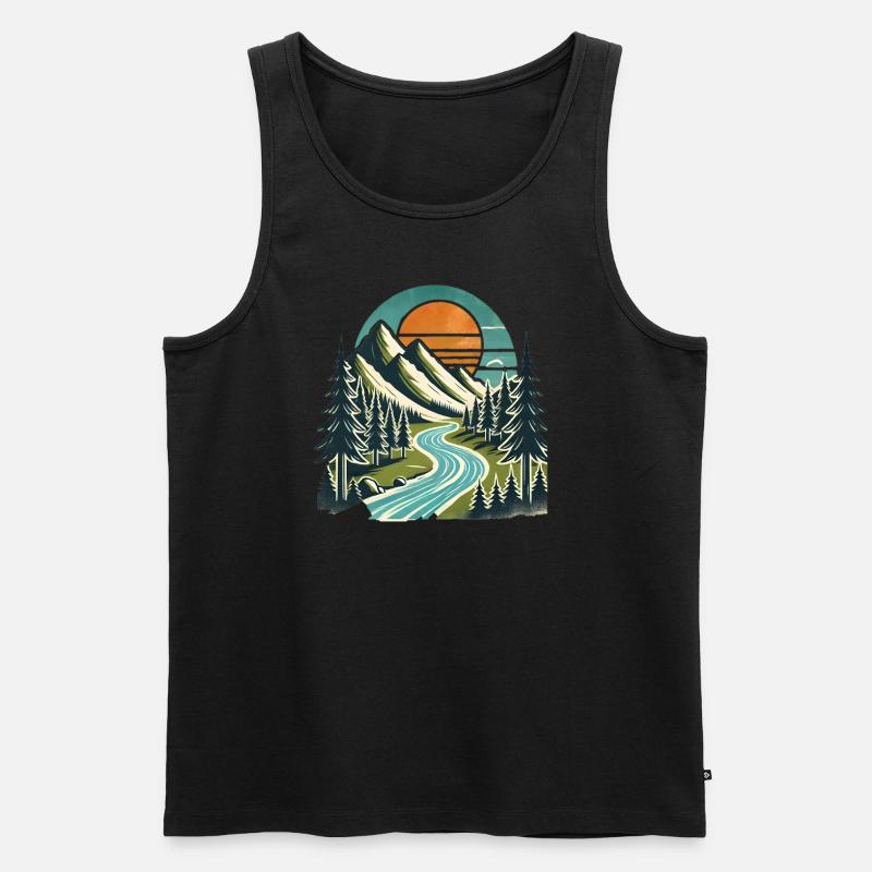 Mountain Escape ⛰️✨ - Männer Premium Bio Tank Top - Schwarz