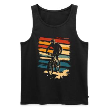 VTT VTT Vintage - Débardeur bio Premium Homme - noir - Devant - Michal (187cm)