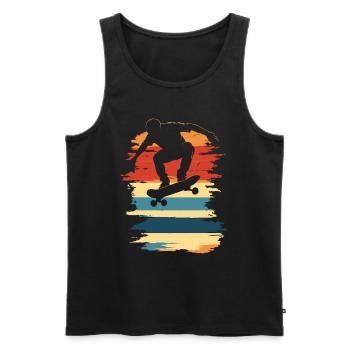 Skateboard Retro vintage Skating Skateboarding - Männer Premium Bio Tank Top - Schwarz - Vorne - AI Model Male 178 light (178cm)
