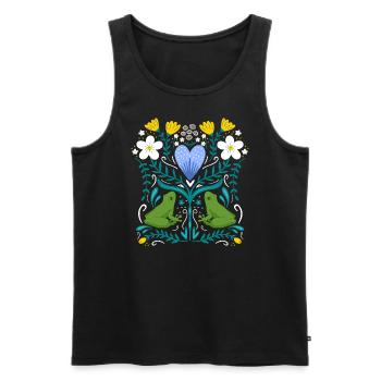 Frösche und blumen - Männer Premium Bio Tank Top - Schwarz - Vorne - Michal (187cm)