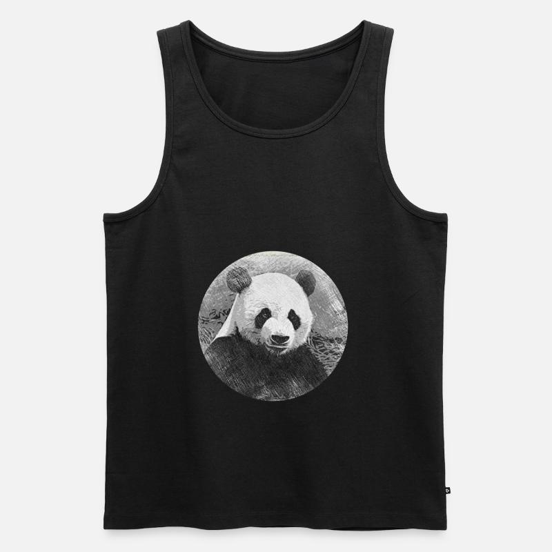 Panda - Männer Premium Bio Tank Top - Schwarz
