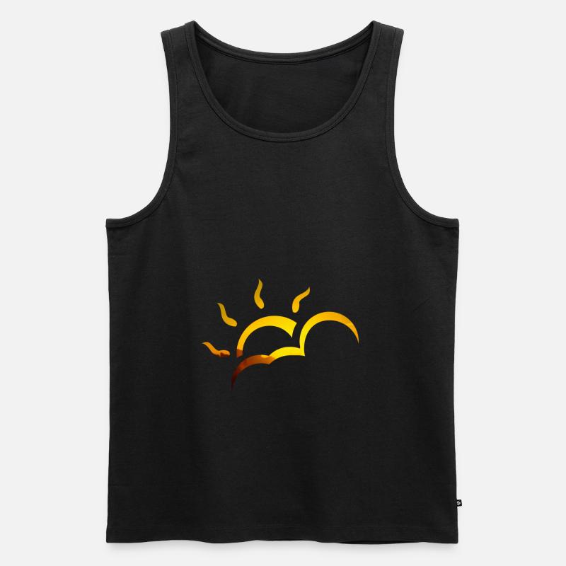 Sonne - Männer Premium Bio Tank Top - Schwarz