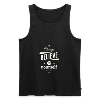 Glaube - Männer Premium Bio Tank Top - Schwarz - Vorne - AI Model Male 178 light (178cm)