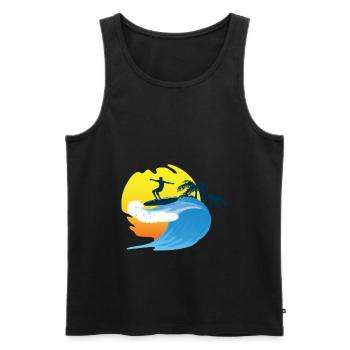 Surfen - Männer Premium Bio Tank Top - Schwarz - Vorne - AI Model Male 178 light (178cm)