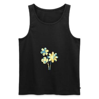 Blume - Männer Premium Bio Tank Top - Schwarz - Vorne - Michal (187cm)