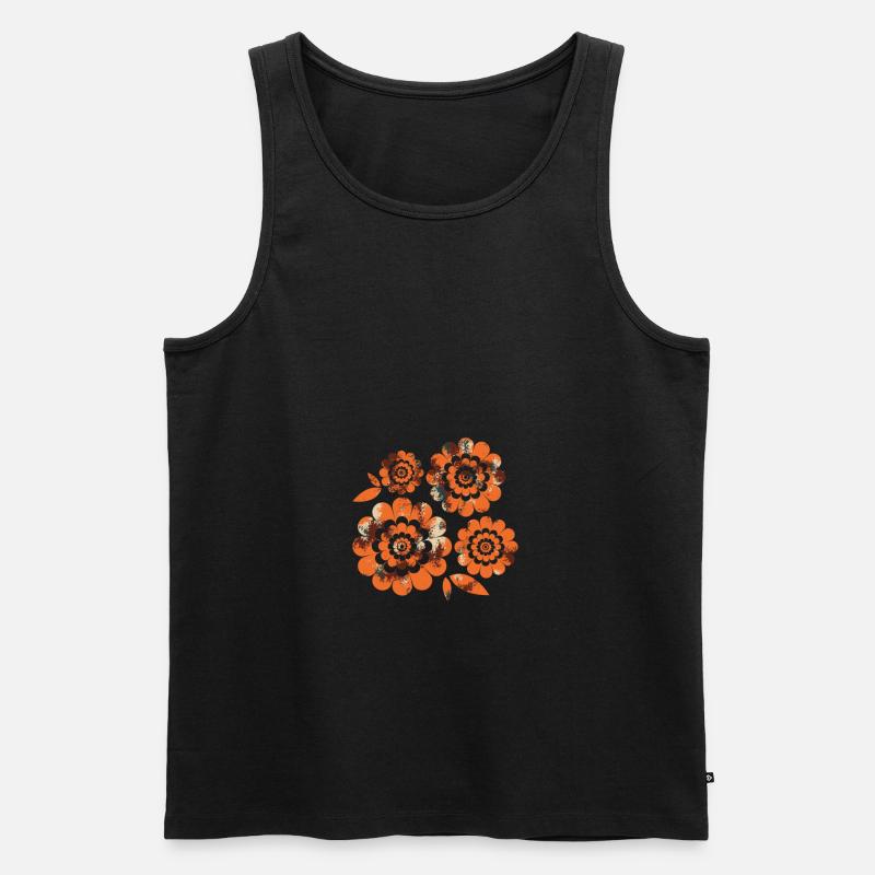 Blume - Männer Premium Bio Tank Top - Schwarz