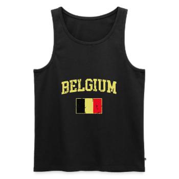 Vintage Drapeau Belgique Rétro Belge - Débardeur bio Premium Homme - noir - Devant - Michal (187cm)