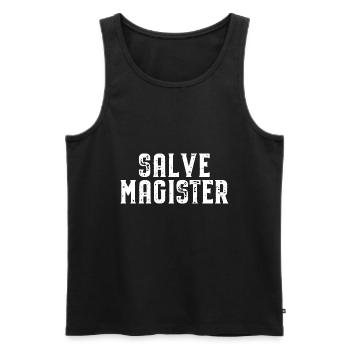 Salve Magister Latin Dicton Latin Teacher School - Débardeur bio Premium Homme - noir - Devant - AI Model Male 178 light (178cm)