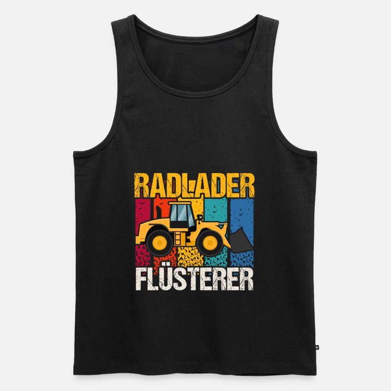 Radlader Flüsterer Retro Radladerfahrer - Männer Premium Bio Tank Top - Schwarz