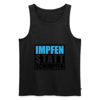 Impfen statt Schimpfen, Corona | Farben änderbar - Männer Premium Bio Tank Top - Schwarz - Vorne - AI Model Male 178 light (178cm)