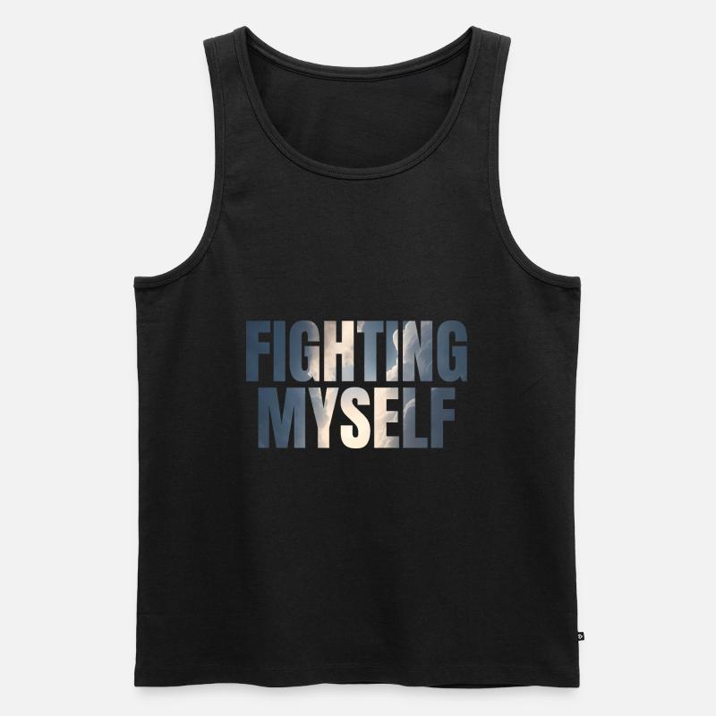 fighting myself Depression Geschenkidee - Männer Premium Bio Tank Top - Schwarz