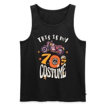 Das ist mein 70er Jahre Kostüm Grunge Effekt - Männer Premium Bio Tank Top - Schwarz - Vorne - Michal (187cm)