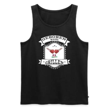 Geboren zum Grillen lustiges BBQ Grill Fleisch Fun - Männer Premium Bio Tank Top - Schwarz - Vorne - Michal (187cm)