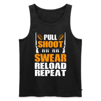 Skeets Schießen | Wurfscheibenschießen Geschenke - Männer Premium Bio Tank Top - Schwarz - Vorne - Michal (187cm)