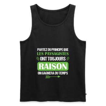 Paysagiste - Homme - Meilleur - Raison - Cadeau - Débardeur bio Premium Homme - noir - Devant - Michal (187cm)