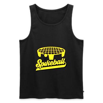Farben änderbar | Roundnet Spikeball Fun - Männer Premium Bio Tank Top - Schwarz - Vorne - AI Model Male 178 light (178cm)