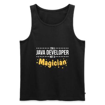 Java Developer - Débardeur bio Premium Homme - noir - Devant - AI Model Male 178 light (178cm)