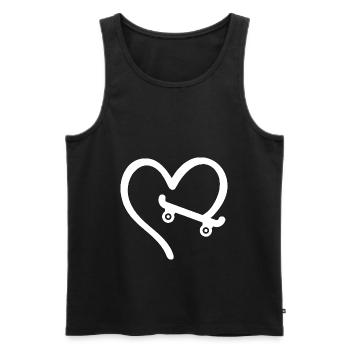 Skateboard Herz Skater - Männer Premium Bio Tank Top - Schwarz - Vorne - Michal (187cm)
