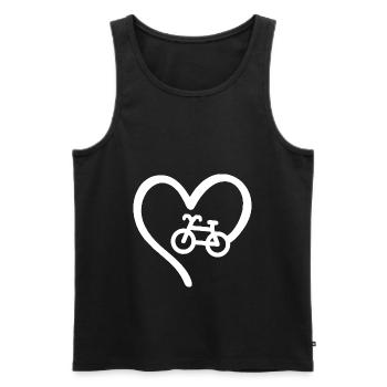 Vélo Coeur Cycliste Amour - Débardeur bio Premium Homme - noir - Devant - AI Model Male 178 light (178cm)