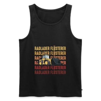 Radlader Flüsterer Retro Radladerfahrer - Männer Premium Bio Tank Top - Schwarz - Vorne - AI Model Male 178 light (178cm)