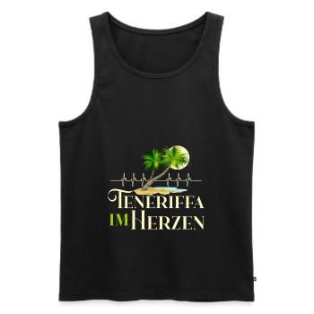 Teneriffa im Herzen Herzschlag Kanaren Spanien - Männer Premium Bio Tank Top - Schwarz - Vorne - Michal (187cm)