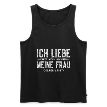 Lustig Golf - Männer Premium Bio Tank Top - Schwarz - Vorne - Michal (187cm)