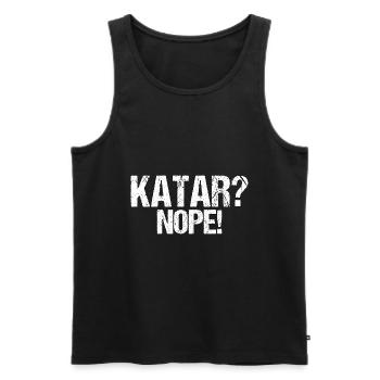 Katar nein Boykott Spruch Geschenk - Männer Premium Bio Tank Top - Schwarz - Vorne - Michal (187cm)