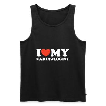 I love my Cardiologist Heart Shirt - Men's Premium Organic Tank Top - black - Front - AI Model Male 178 light (178cm)