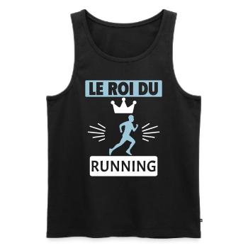 Le roi du running Jogging Sport Humour - Débardeur bio Premium Homme - noir - Devant - Michal (187cm)