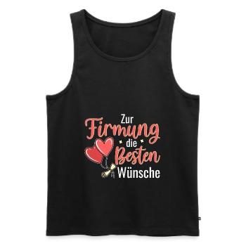 Firmung die Besten Wünsche Firmling - Männer Premium Bio Tank Top - Schwarz - Vorne - AI Model Male 178 light (178cm)