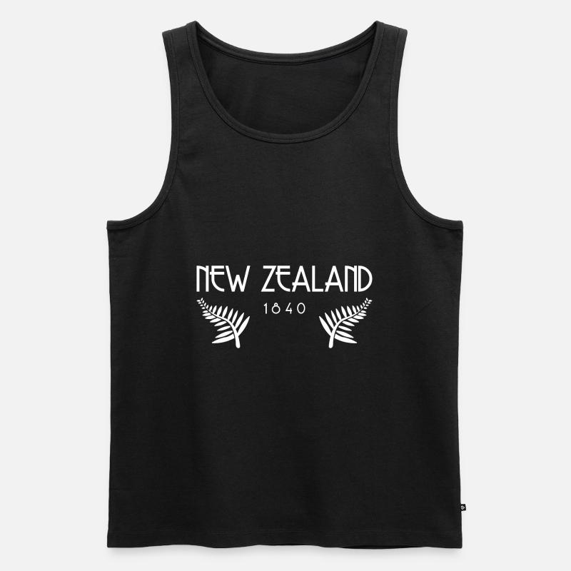 Neuseeland Neuseeländer Reise Geschenk - Männer Premium Bio Tank Top - Schwarz