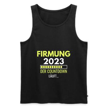 Firmung 2023 der Countdown läuft - Männer Premium Bio Tank Top - Schwarz - Vorne - AI Model Male 178 light (178cm)