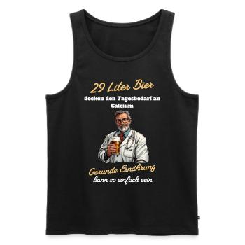 29 Liter Bier - Gesunde Ernährung so einfach - Männer Premium Bio Tank Top - Schwarz - Vorne - Michal (187cm)