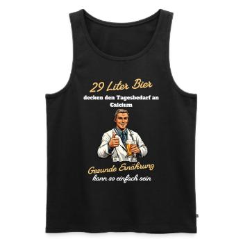 29 Liter Bier - Gesunde Ernährung so einfach - Männer Premium Bio Tank Top - Schwarz - Vorne - Michal (187cm)