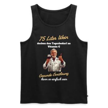 75 Liter Wein - Gesunde Ernährung so einfach - Männer Premium Bio Tank Top - Schwarz - Vorne - Michal (187cm)