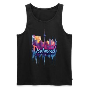 Dortmund - Männer Premium Bio Tank Top - Schwarz - Vorne - AI Model Male 178 light (178cm)