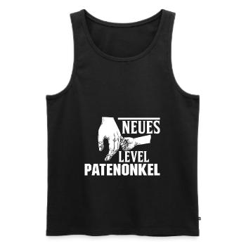 Neues Level Patenonkel Taufpate - Männer Premium Bio Tank Top - Schwarz - Vorne - Michal (187cm)