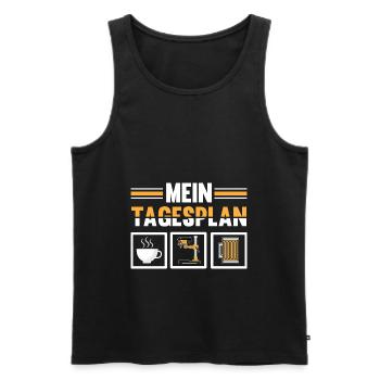 Fräser Zerspanungsmechaniker Tagesplan - Männer Premium Bio Tank Top - Schwarz - Vorne - AI Model Male 178 light (178cm)