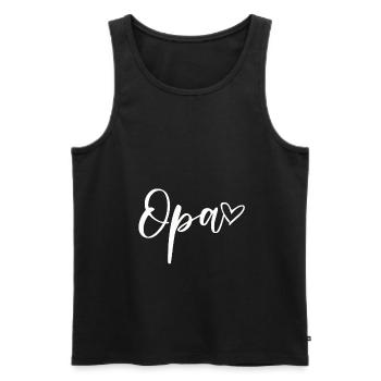 Opa Herz - Geschenk Enkel Liebe - Männer Premium Bio Tank Top - Schwarz - Vorne - Michal (187cm)