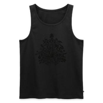 Edible wild herbs, green, vegan, cook, chef, food - Men's Premium Organic Tank Top - black - Front - AI Model Male 178 light (178cm)