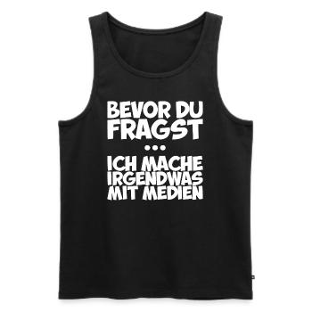 Mediendesigner humorvoll favourite color weiß - Männer Premium Bio Tank Top - Schwarz - Vorne - AI Model Male 178 light (178cm)
