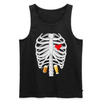 Skeleton beer announcement birth future dad - Men's Premium Organic Tank Top - black - Front - Michal (187cm)